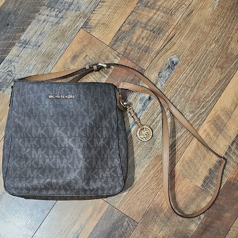 Michael Kors Dark Brown Logo Crossbody
